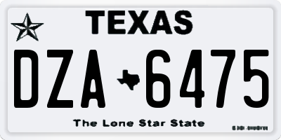 TX license plate DZA6475