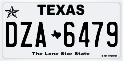 TX license plate DZA6479