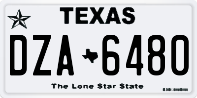 TX license plate DZA6480