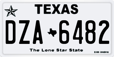 TX license plate DZA6482