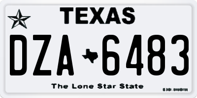 TX license plate DZA6483