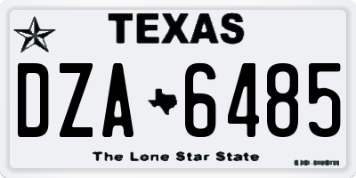 TX license plate DZA6485