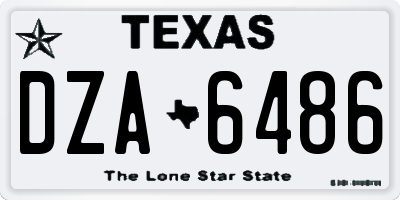 TX license plate DZA6486