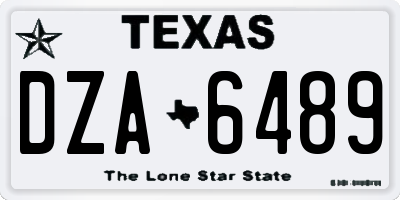TX license plate DZA6489