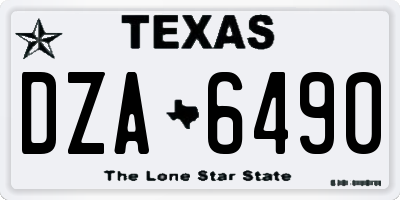 TX license plate DZA6490
