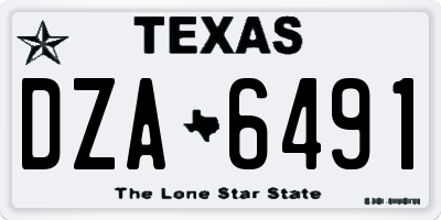 TX license plate DZA6491