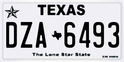 TX license plate DZA6493