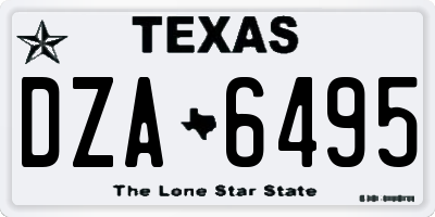 TX license plate DZA6495