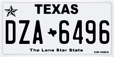 TX license plate DZA6496