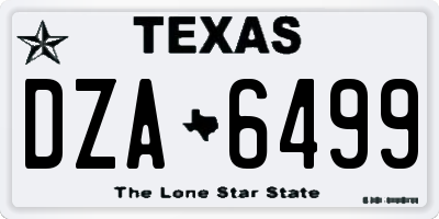 TX license plate DZA6499
