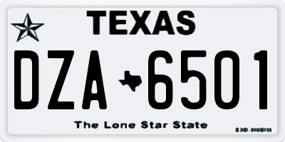 TX license plate DZA6501