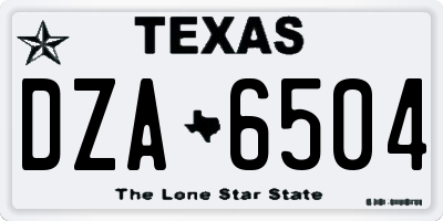 TX license plate DZA6504