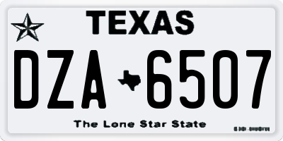 TX license plate DZA6507