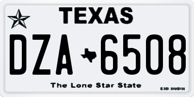 TX license plate DZA6508