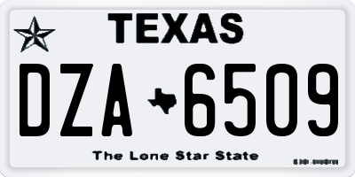 TX license plate DZA6509