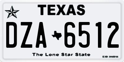 TX license plate DZA6512