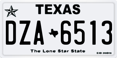 TX license plate DZA6513