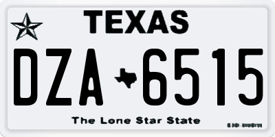 TX license plate DZA6515