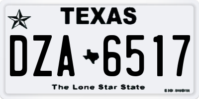 TX license plate DZA6517