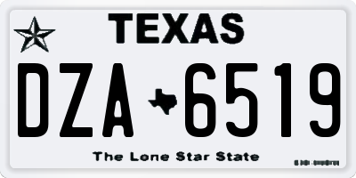 TX license plate DZA6519