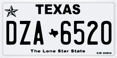 TX license plate DZA6520
