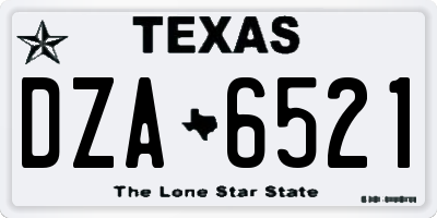 TX license plate DZA6521