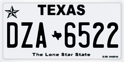 TX license plate DZA6522