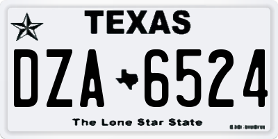 TX license plate DZA6524