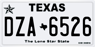 TX license plate DZA6526