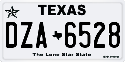 TX license plate DZA6528