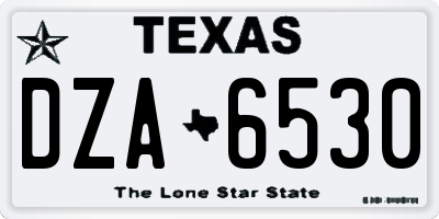 TX license plate DZA6530