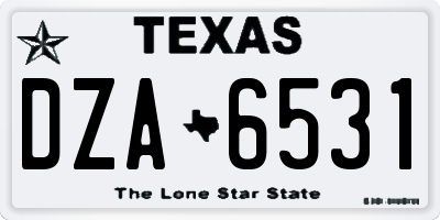 TX license plate DZA6531