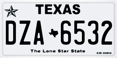 TX license plate DZA6532