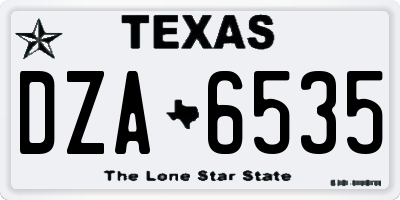TX license plate DZA6535