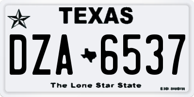 TX license plate DZA6537