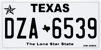 TX license plate DZA6539