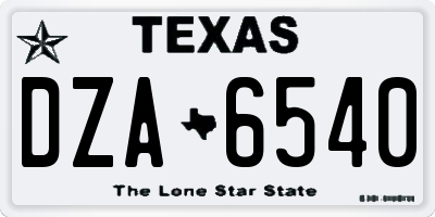 TX license plate DZA6540