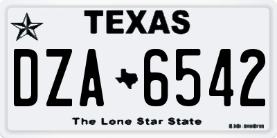 TX license plate DZA6542