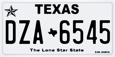 TX license plate DZA6545