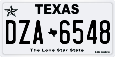 TX license plate DZA6548