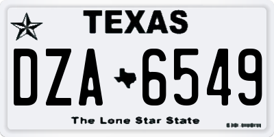 TX license plate DZA6549