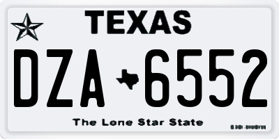 TX license plate DZA6552