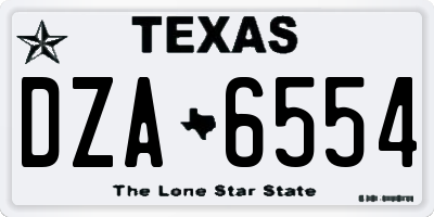 TX license plate DZA6554