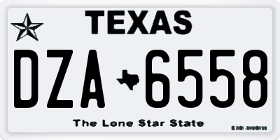 TX license plate DZA6558