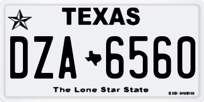 TX license plate DZA6560