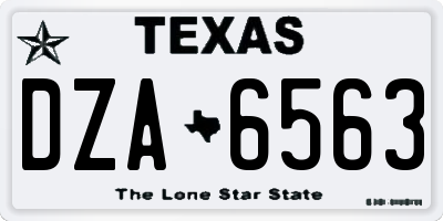 TX license plate DZA6563