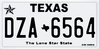TX license plate DZA6564