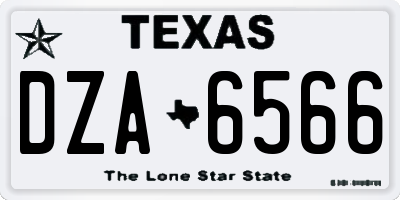 TX license plate DZA6566