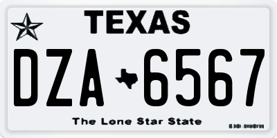 TX license plate DZA6567