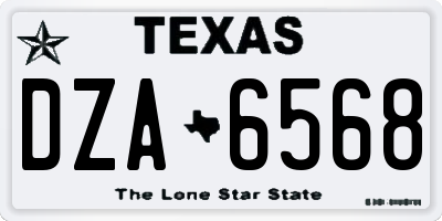 TX license plate DZA6568